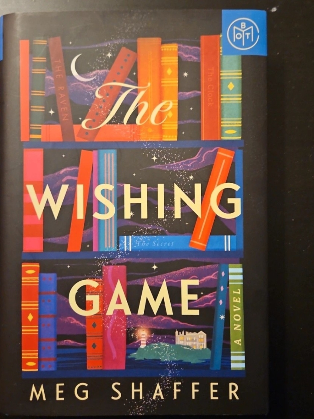 Meg Shaffer The Wishing Game Book - Black with Multicolor Spine Art